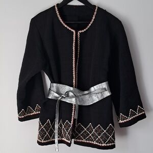 Handmade Boho Jacket with Cowrie Shell Embellishments